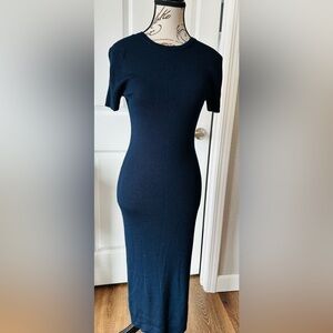 Short Sleeve Midi Sweater Dress